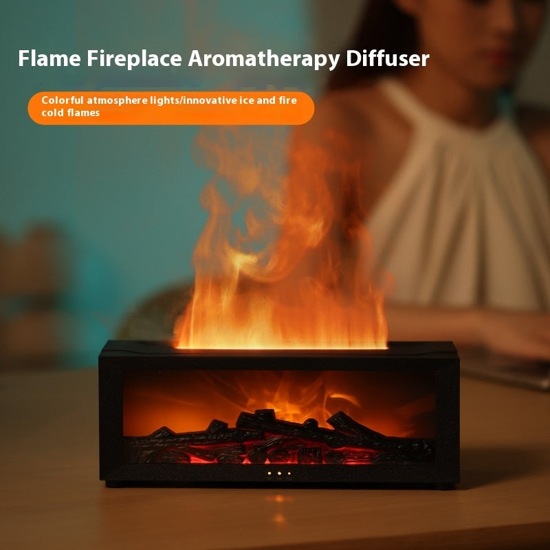 3D Flame Fireplace Aromatherapy Diffuser – Essential Oil Humidifier & Cozy Ambient Light by 3D Flame Fireplace Machine