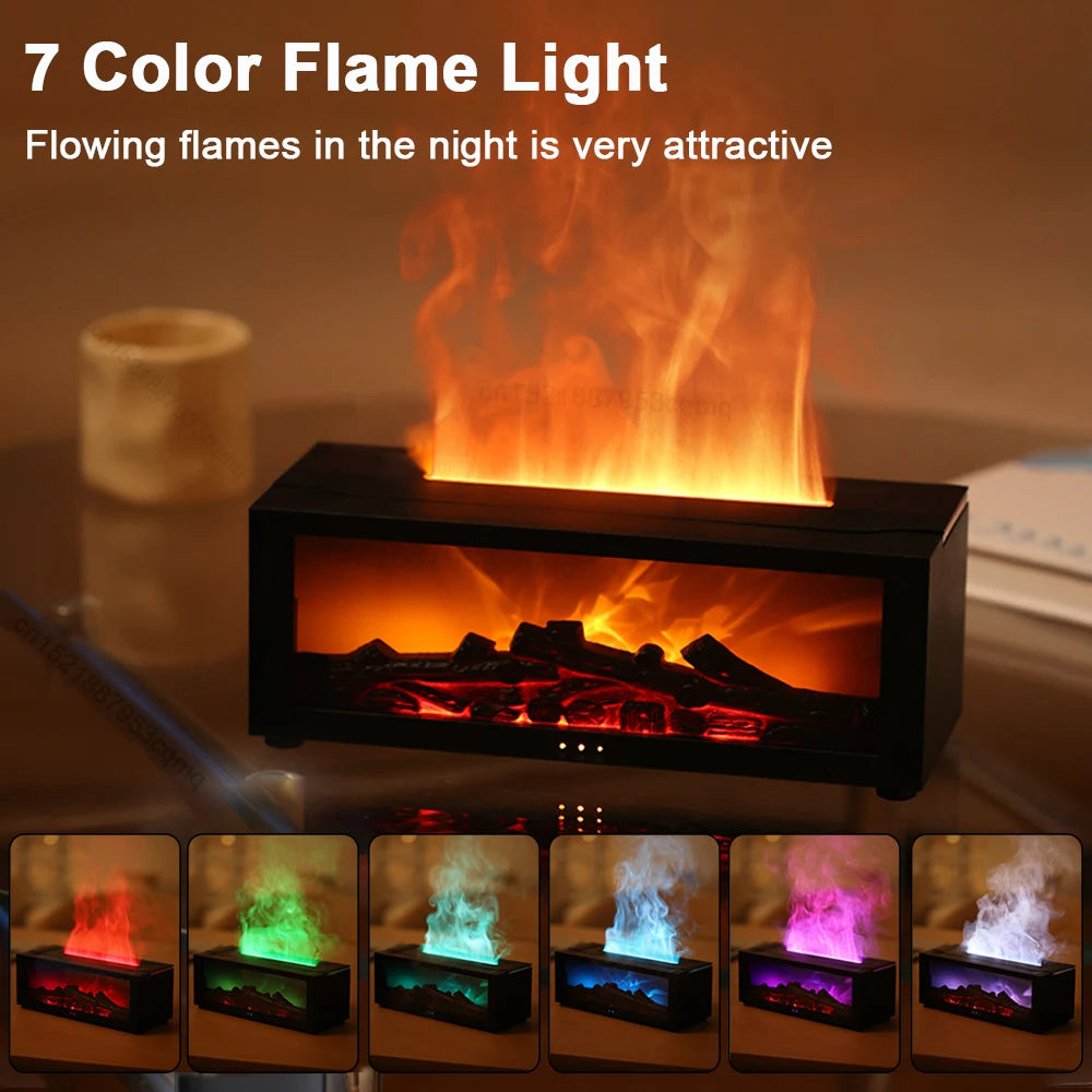 3D Flame Fireplace Aromatherapy Diffuser – Essential Oil Humidifier & Cozy Ambient Light by 3D Flame Fireplace Machine