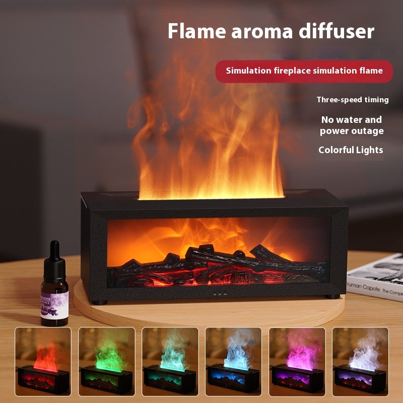 3D Flame Fireplace Aromatherapy Diffuser – Essential Oil Humidifier & Cozy Ambient Light by 3D Flame Fireplace Machine