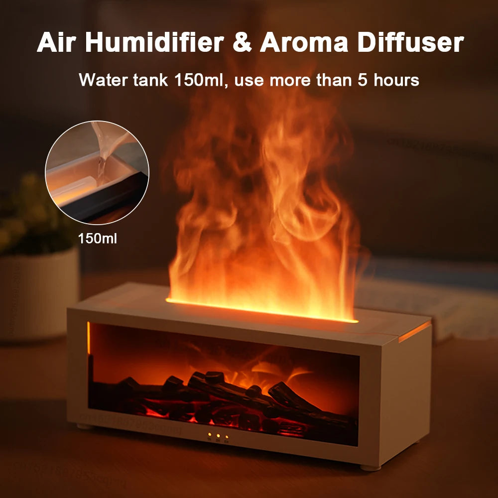 3D Flame Fireplace Aromatherapy Diffuser – Essential Oil Humidifier & Cozy Ambient Light by 3D Flame Fireplace Machine